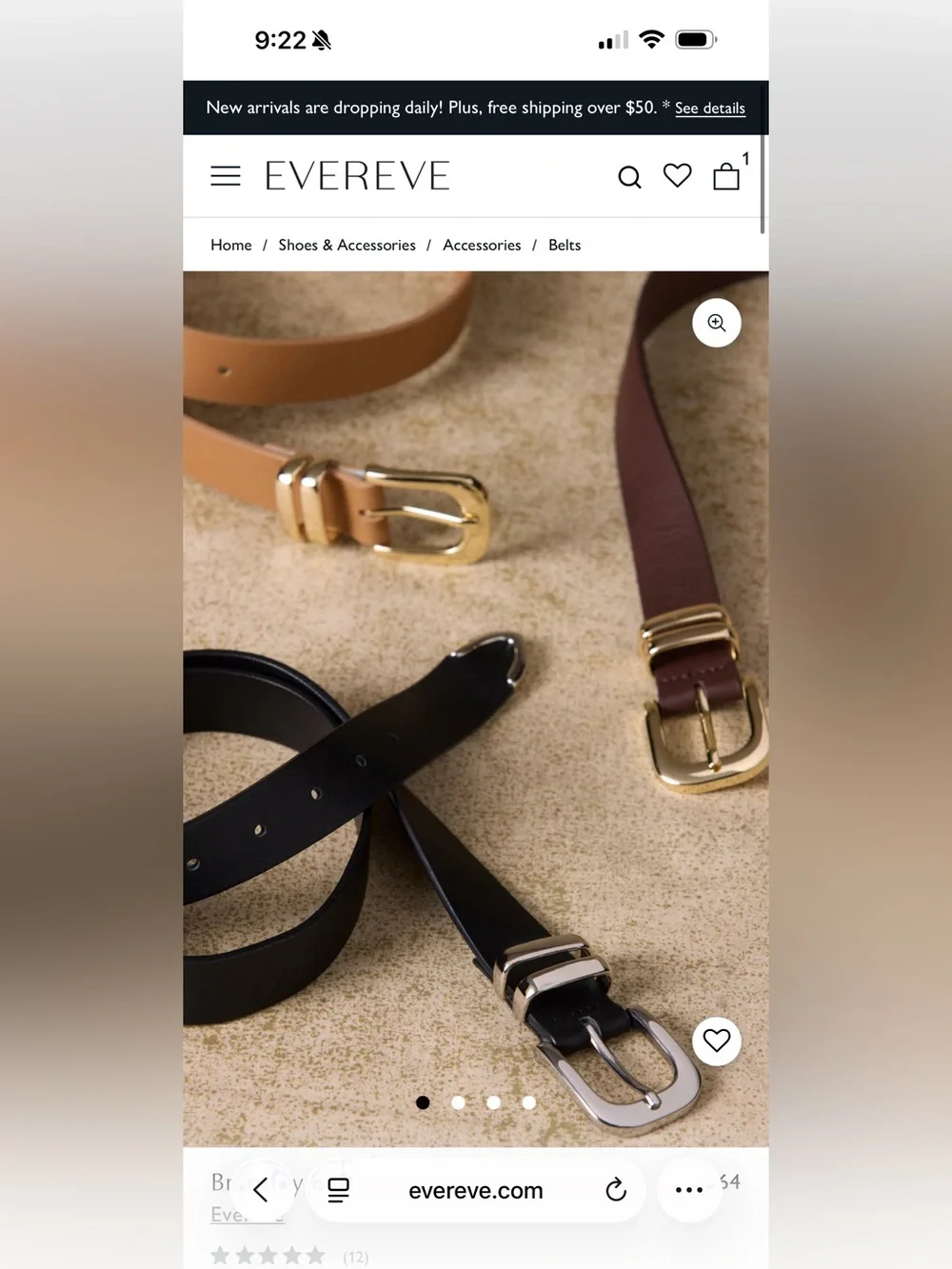 Evereve Vivienne Buckle Belt - Picture 1 of 10